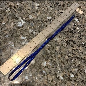 🛑 NEW Blue Rhinestone ID Badge Holder Keychain Lanyard